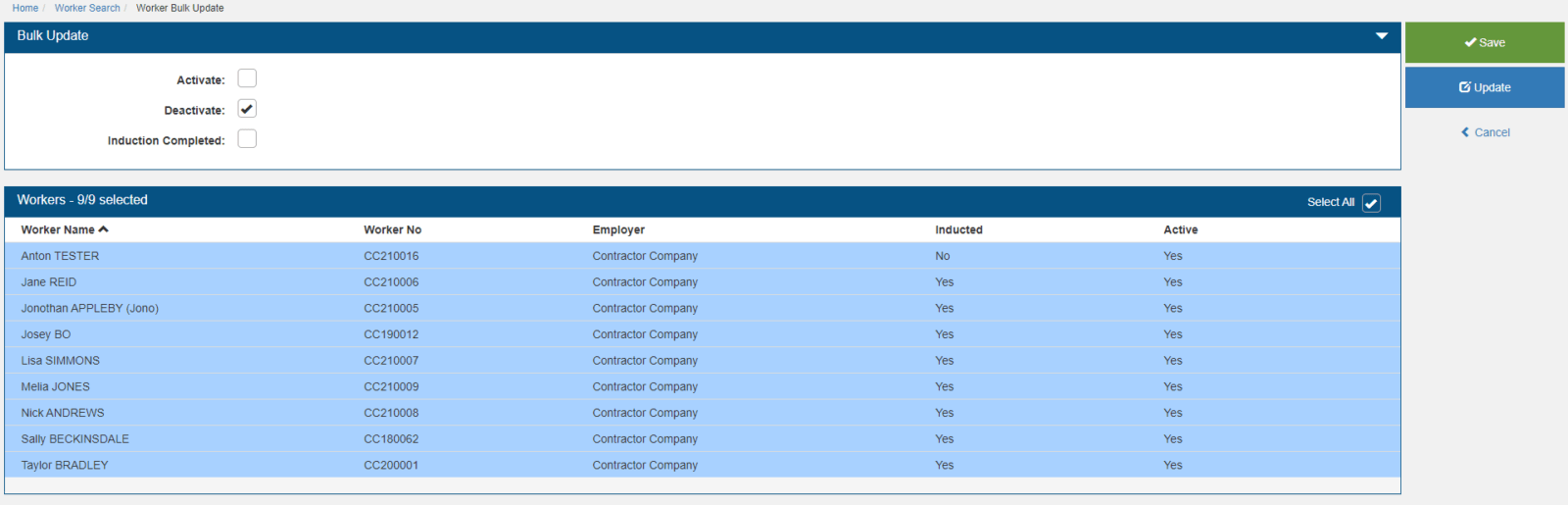 How to inactivate workers 1