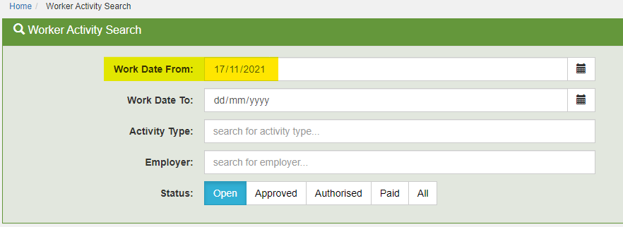 How to control the default ‘work date from’ date 1